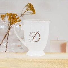 Porcelianinis puodelis raidė "D" цена и информация | Оригинальные кружки | pigu.lt