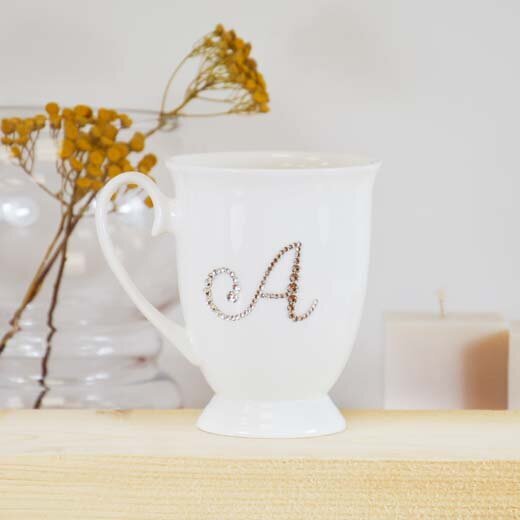 Porcelianinis puodelis raidė "A" kaina ir informacija | Originalūs puodeliai | pigu.lt