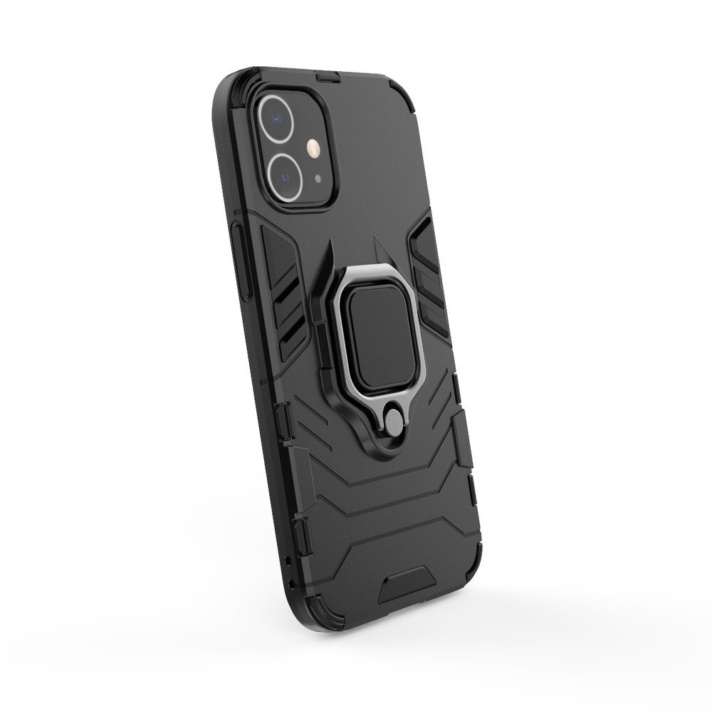 Ring Armor Case Kickstand Tough Rugged Cover, skirtas iPhone 12 mini, juodas kaina ir informacija | Telefono dėklai | pigu.lt