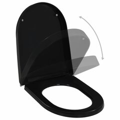 Klozeto sėdynė su soft-close dangčiu, juoda цена и информация | Детали для унитазов, биде | pigu.lt