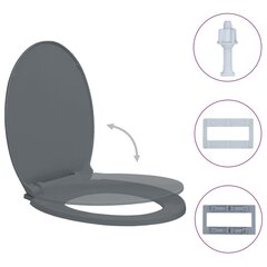 Klozeto sėdynė su soft-close dangčiu, pilka kaina ir informacija | Priedai unitazams, bidė | pigu.lt