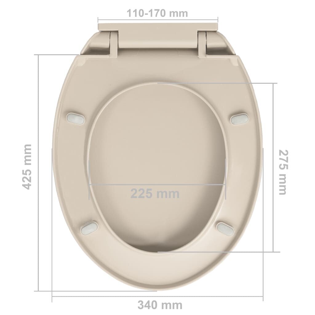 Klozeto sėdynė su soft-close mechanizmu, kreminė kaina ir informacija | Priedai unitazams, bidė | pigu.lt