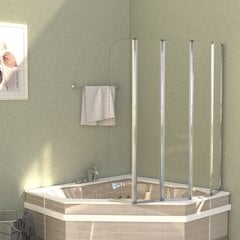 Перегородка для ванной 120 x 140 см, прозрачное закаленное стекло цена и информация | Душевые кабины | pigu.lt