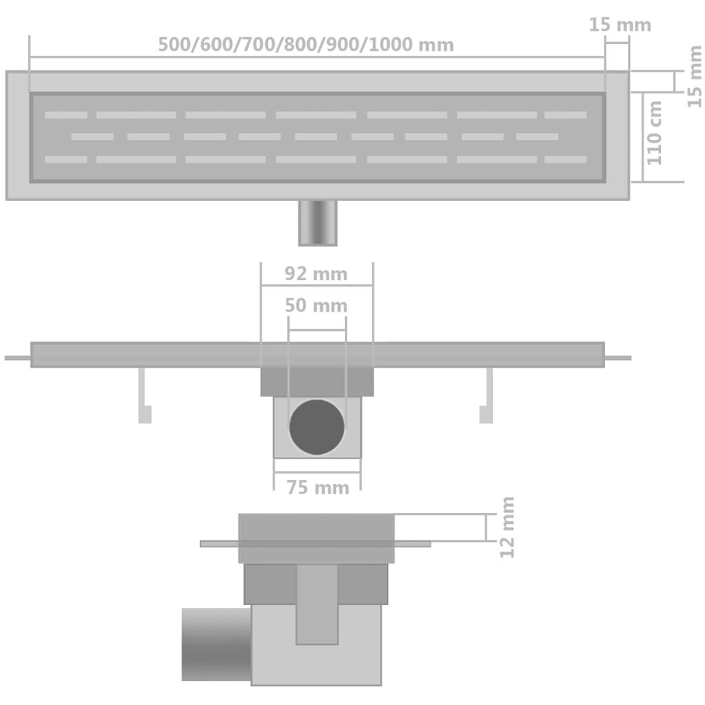 Pailgi dušo latakai, 2vnt., 630x140mm, nerūdijantis plienas kaina ir informacija | Dušo latakai | pigu.lt