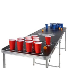 Sulankstomas Beer Pong žaidimo stalas, juodas, reguliuojamo aukščio цена и информация | Для вечеринок и праздников | pigu.lt