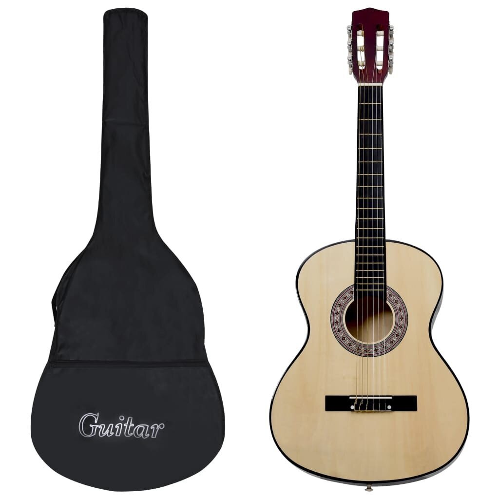 Klasikinės gitaros rinkinys pradedantiesiems, 12 dalių, 4/4 39" kaina ir informacija | Gitaros | pigu.lt