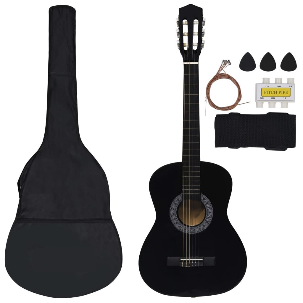 Klasikinės gitaros rinkinys pradedantiesiems, 8 dalių, 3/4 36" kaina ir informacija | Gitaros | pigu.lt