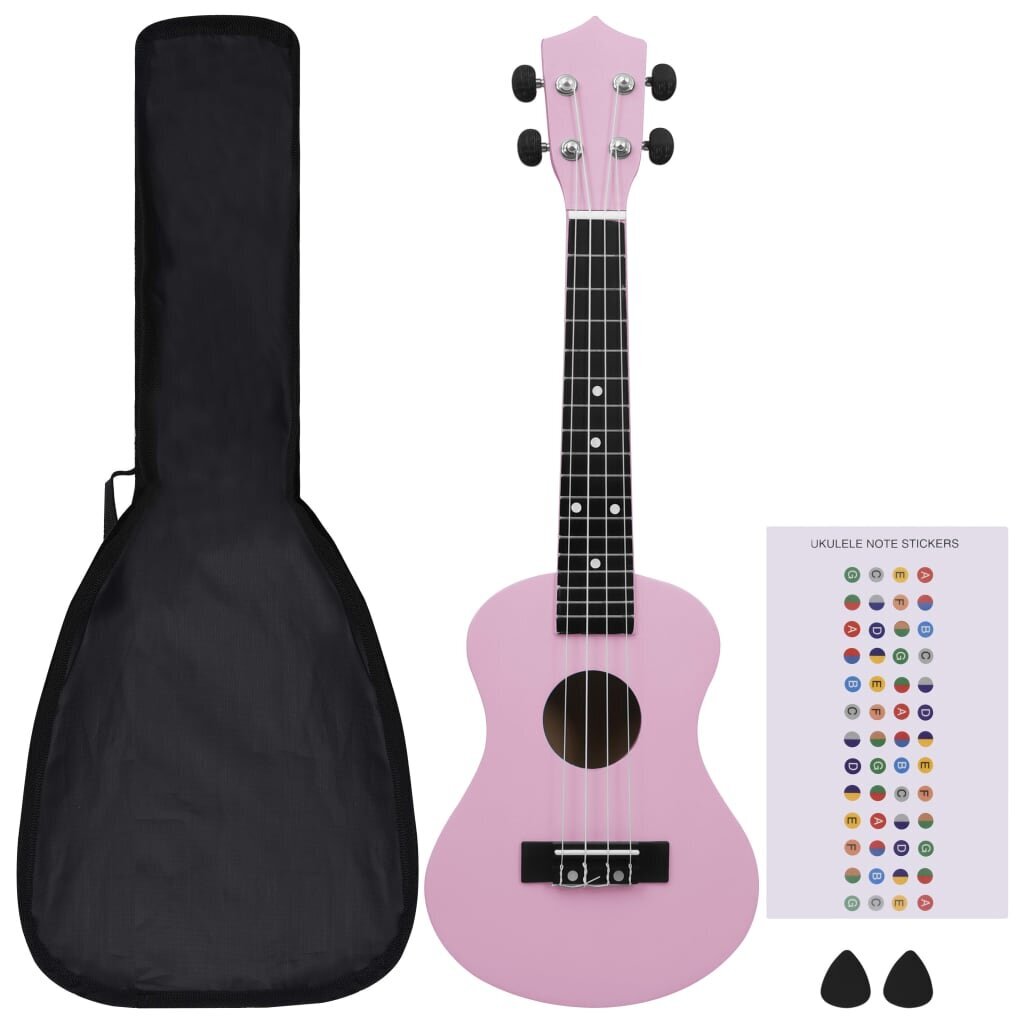 Soprano ukulėlės rinkinys su dėklu vaikams, 23" kaina ir informacija | Gitaros | pigu.lt