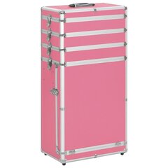 Kosmetikos lagaminas su ratukais, rožinis kaina ir informacija | Kosmetinės, veidrodėliai | pigu.lt