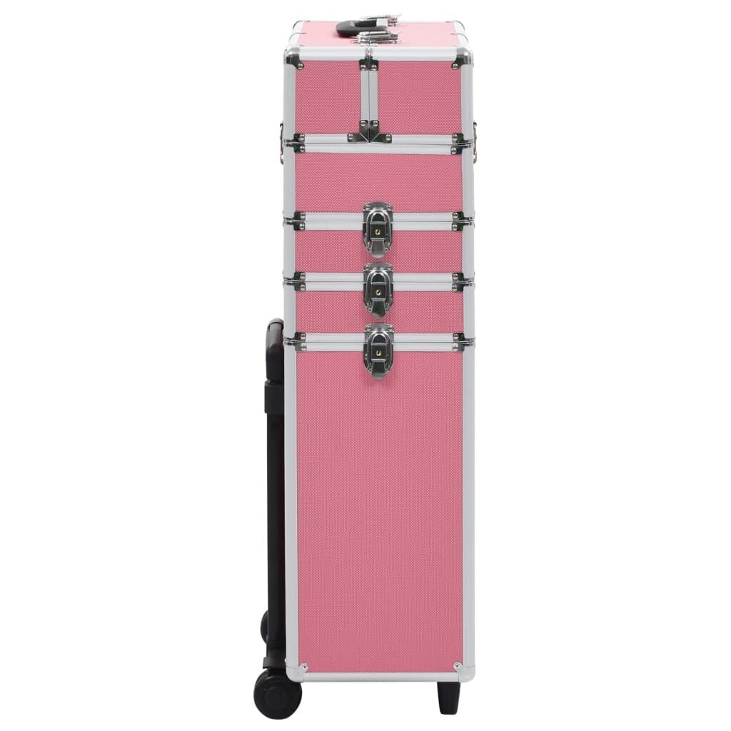 Kosmetikos lagaminas su ratukais, rožinis kaina ir informacija | Kosmetinės, veidrodėliai | pigu.lt