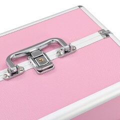 Aliumininis kosmetikos lagaminas, 22x30x21cm, rožinis kaina ir informacija | Kosmetinės, veidrodėliai | pigu.lt