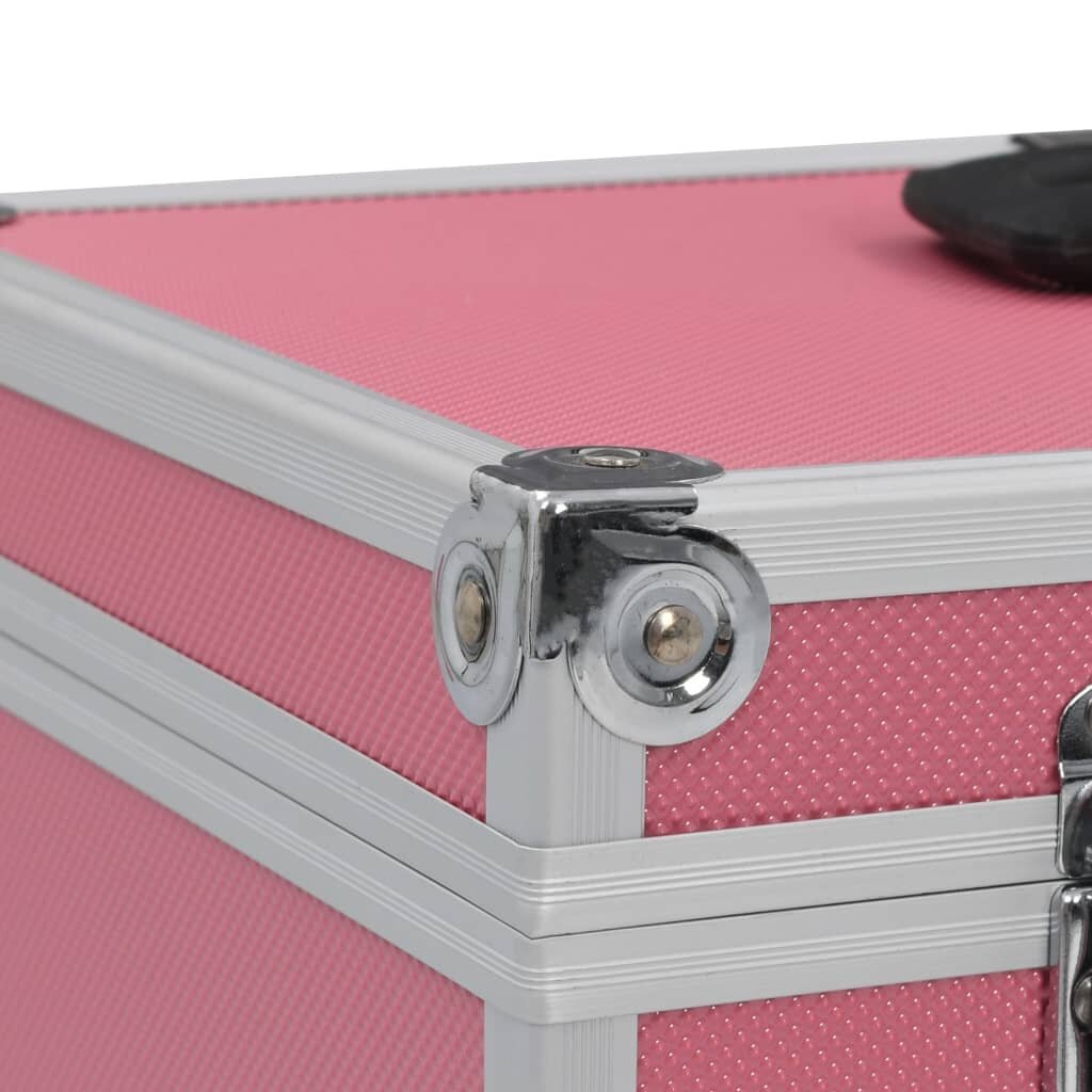 Aliumininis lagaminas kosmetikos priemonėms, 37x24x40cm, rožinis kaina ir informacija | Kosmetinės, veidrodėliai | pigu.lt