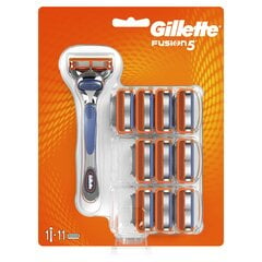 Rinkinys Gillette Fusion5: skustuvas + skutimosi galvutės, 11 vnt. kaina ir informacija | Gillette Kvepalai, kosmetika | pigu.lt