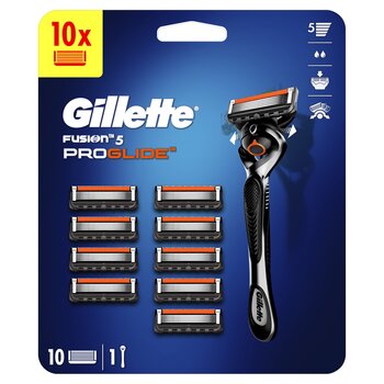 Rinkinys Gillette Fusion 5 Proglide: skustuvas, 1 vnt. + skustuvo galvutės, 10 vnt. kaina ir informacija | Skutimosi priemonės ir kosmetika | pigu.lt