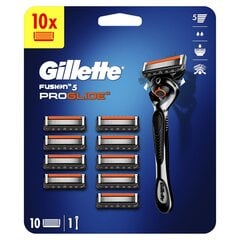 Rinkinys Gillette Fusion 5 Proglide: skustuvas + skustuvo galvutės 10 vnt kaina ir informacija | Skutimosi priemonės ir kosmetika | pigu.lt