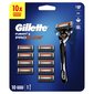 Rinkinys Gillette Fusion 5 Proglide: skustuvas, 1 vnt. + skustuvo galvutės, 10 vnt. цена и информация | Skutimosi priemonės ir kosmetika | pigu.lt