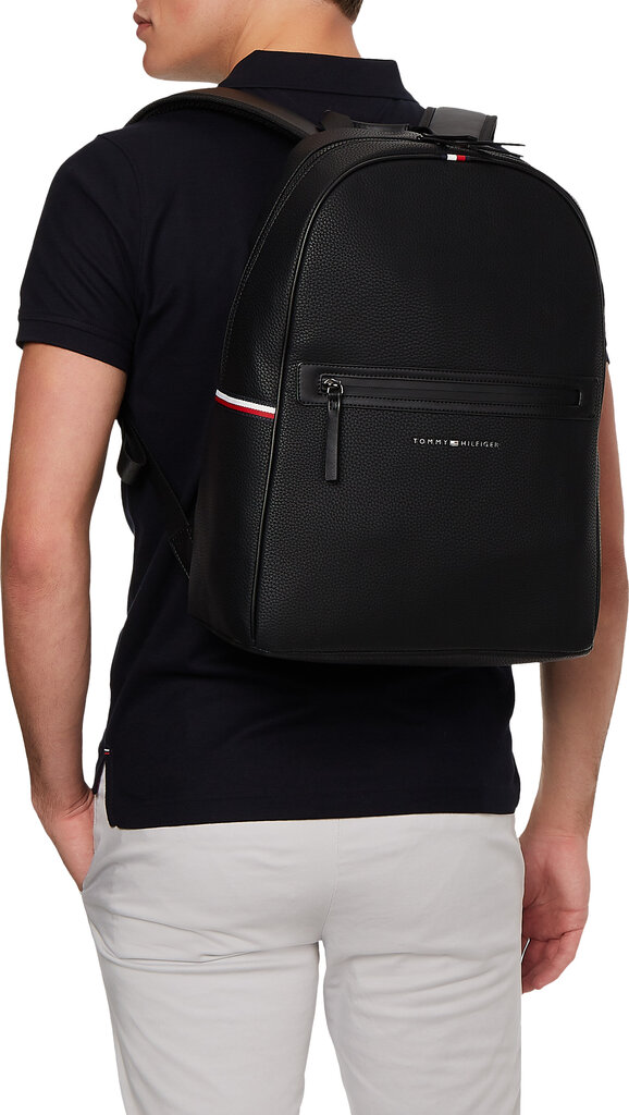 Kuprinė vyrams Tommy Hilfiger Essential PU Backpack, juoda kaina ir informacija | Kuprinės ir krepšiai | pigu.lt