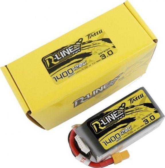 Akumuliatorius Tattu R-Line 3.0 1400mAh 22.2V 120C 6S1P XT60 kaina ir informacija | Išmanioji technika ir priedai | pigu.lt