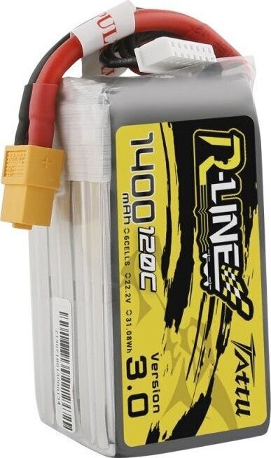 Akumuliatorius Tattu R-Line 3.0 1400mAh 22.2V 120C 6S1P XT60 kaina ir informacija | Išmanioji technika ir priedai | pigu.lt