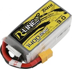 Akumuliatorius Tattu R-Line 3.0 1400mAh 22.2V 120C 6S1P XT60 kaina ir informacija | Išmanioji technika ir priedai | pigu.lt