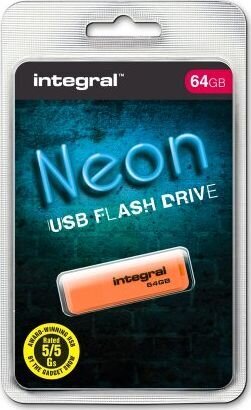 Integral Neon USB 2.0 64GB kaina ir informacija | USB laikmenos | pigu.lt