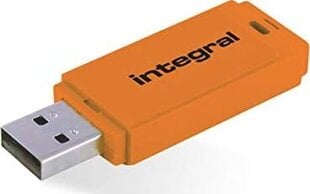 Integral 64GB USB2.0 DRIVE NEON ORANGE USB flash drive USB Type-A 2.0 kaina ir informacija | USB laikmenos | pigu.lt