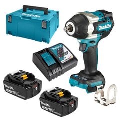 Аккумуляторный гайковерт Makita 18В, 2x5,0Aч Li-ion, 700/1000 Nm, 1/2, LED цена и информация | Шуруповерты, дрели | pigu.lt