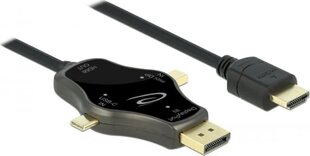 Delock 85974, DP/USB-C/HDMI, 1.75 m kaina ir informacija | Kabeliai ir laidai | pigu.lt