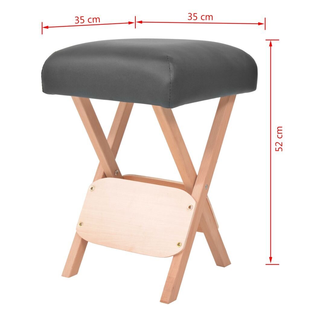 Sulankstoma taburetė masažui, 12cm storio sėdynė, juoda цена и информация | Masažo reikmenys | pigu.lt