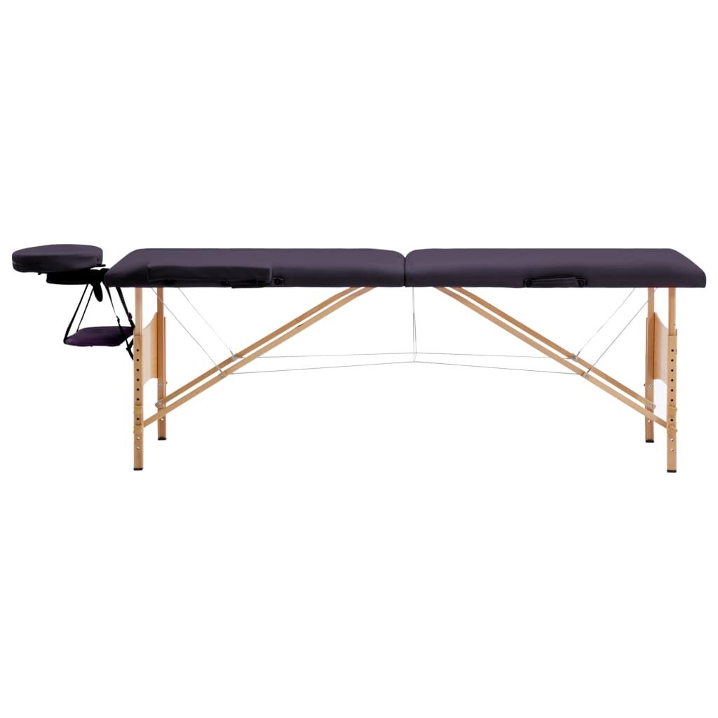 Sulankstomas masažinis stalas, violetinis цена и информация | Masažo reikmenys | pigu.lt
