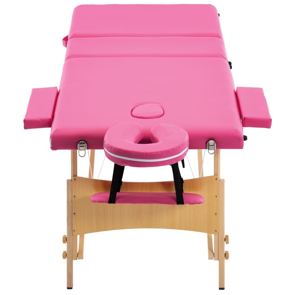 Sulankstomas masažinis stalas, rožinis цена и информация | Masažo reikmenys | pigu.lt