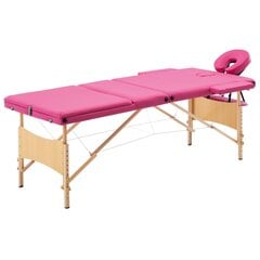 Sulankstomas masažinis stalas, rožinis цена и информация | Аксессуары для массажа | pigu.lt