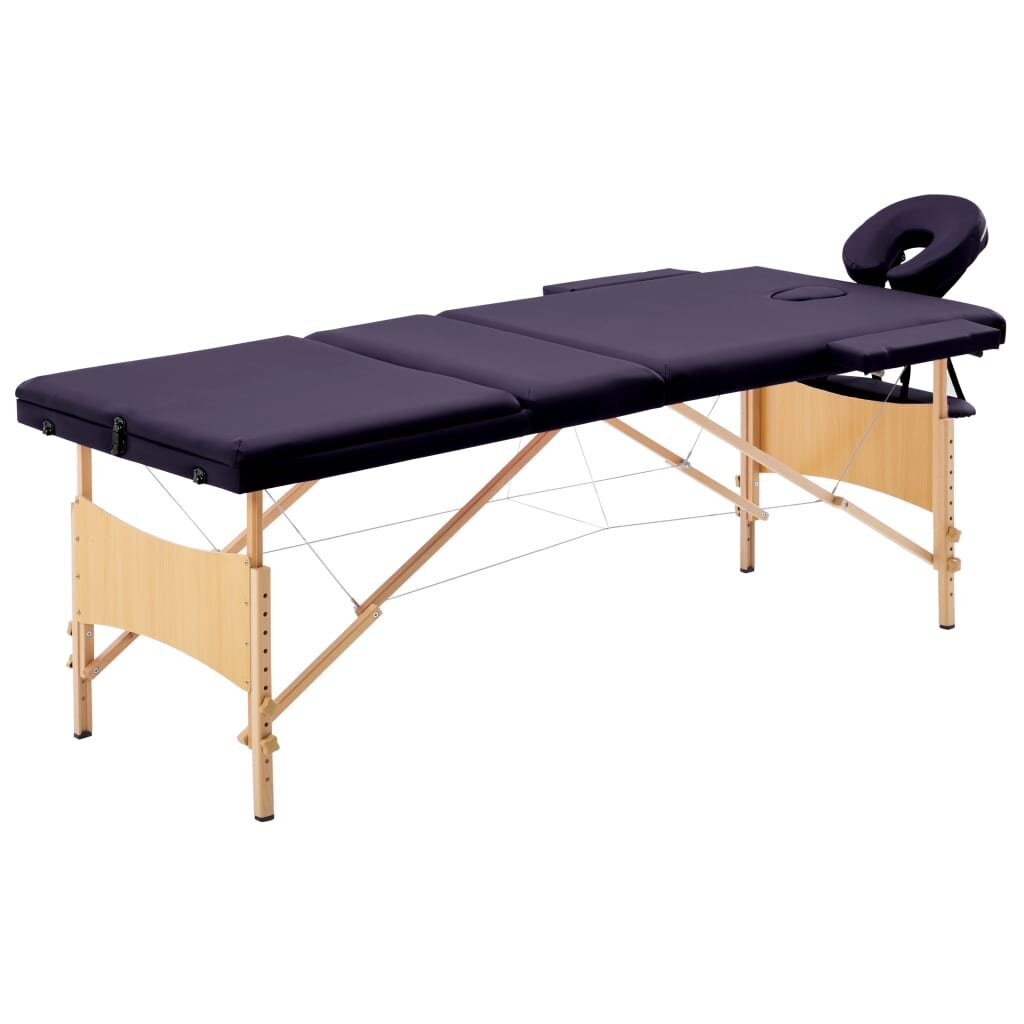 Sulankstomas masažinis stalas, violetinis kaina ir informacija | Masažo reikmenys | pigu.lt
