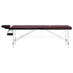 Masažinis stalas, aliuminis, 3 zonų, violetinis цена и информация | Аксессуары для массажа | pigu.lt