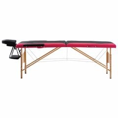 Sulankstomas masažinis stalas, juodas/rožinis kaina ir informacija | Masažo reikmenys | pigu.lt