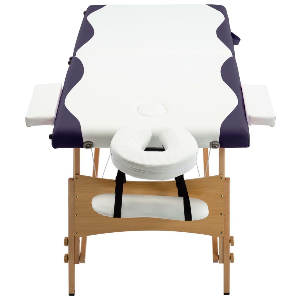 Masažinis stalas, baltas ir violetinis kaina ir informacija | Masažo reikmenys | pigu.lt