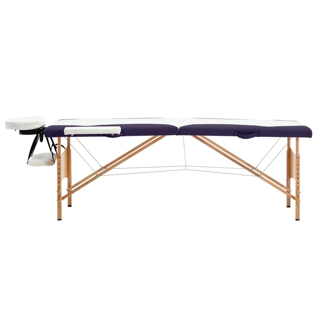 Masažinis stalas, baltas ir violetinis kaina ir informacija | Masažo reikmenys | pigu.lt