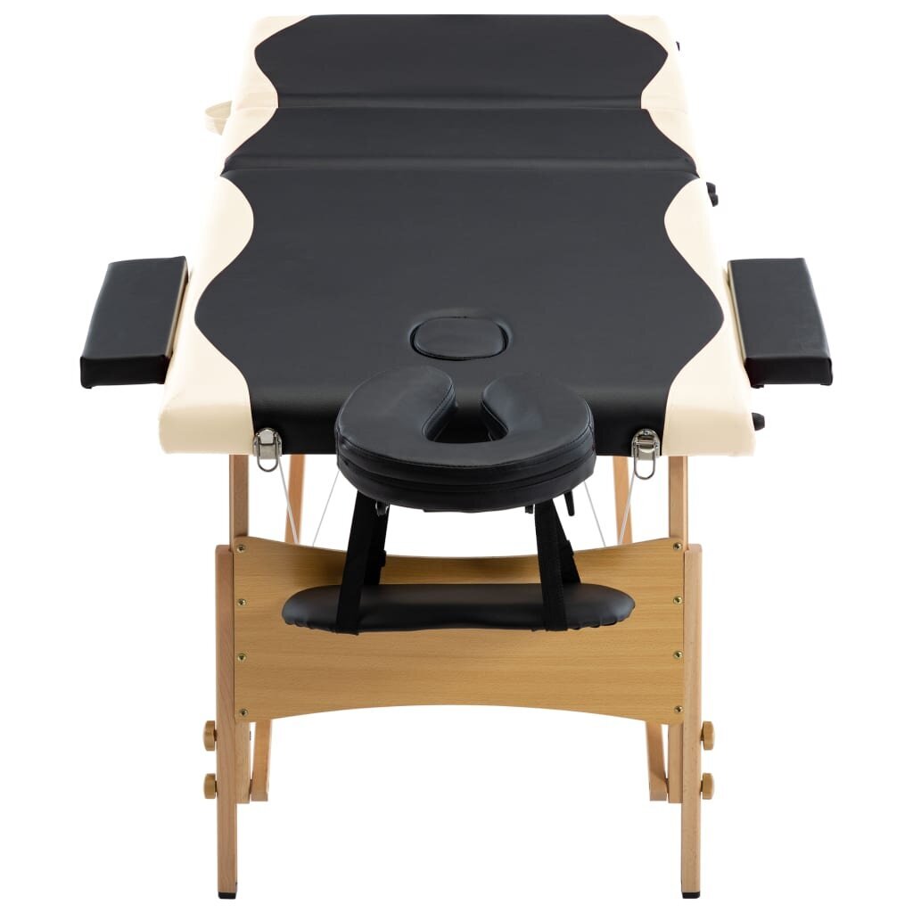 Sulankstomas masažinis stalas, juodas/smėlio цена и информация | Masažo reikmenys | pigu.lt