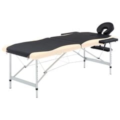 Sulankstomas masažinis stalas, juodas/smėlio цена и информация | Аксессуары для массажа | pigu.lt