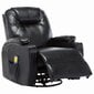 Supamasis masažinis krėslas, juodos spalvos, dirbtinė oda kaina ir informacija | Svetainės foteliai | pigu.lt