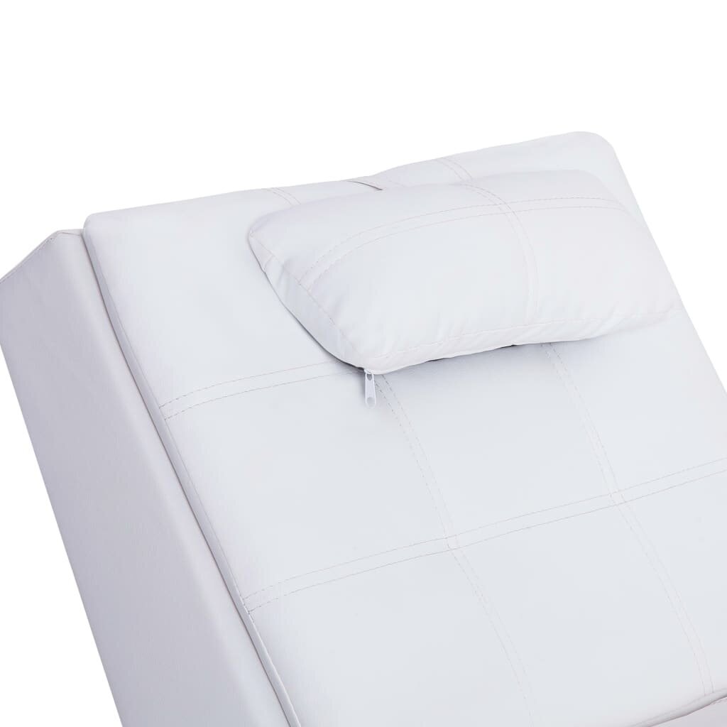 Masažinis gultas su pagalve, baltas, dirbtinė oda kaina ir informacija | Svetainės foteliai | pigu.lt