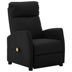 Atlošiamas masažinis krėslas, juodos spalvos, dirbtinė oda цена и информация | Кресла в гостиную | pigu.lt