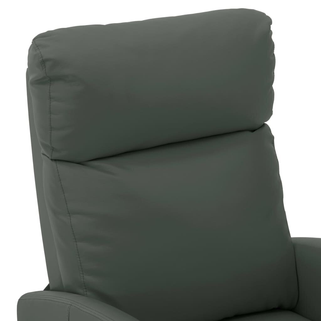 Atlošiamas masažinis krėslas, pilkos spalvos, dirbtinė oda kaina ir informacija | Svetainės foteliai | pigu.lt