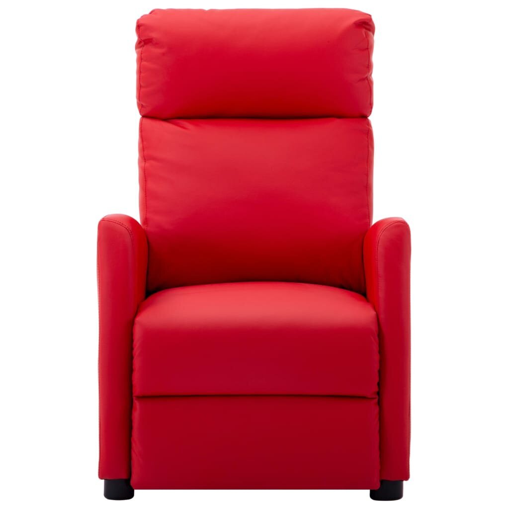 Atlošiamas masažinis krėslas, raudonos spalvos, dirbtinė oda kaina ir informacija | Svetainės foteliai | pigu.lt