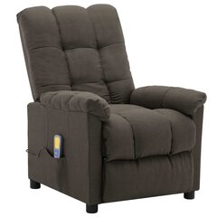 Atlošiamas masažinis krėslas, pilkas/rudas, audinys kaina ir informacija | Svetainės foteliai | pigu.lt
