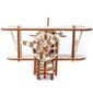 Medinis 3D Wooden city konstruktorius lėktuvas Biplane, 63 detalės цена и информация | Konstruktoriai ir kaladėlės | pigu.lt