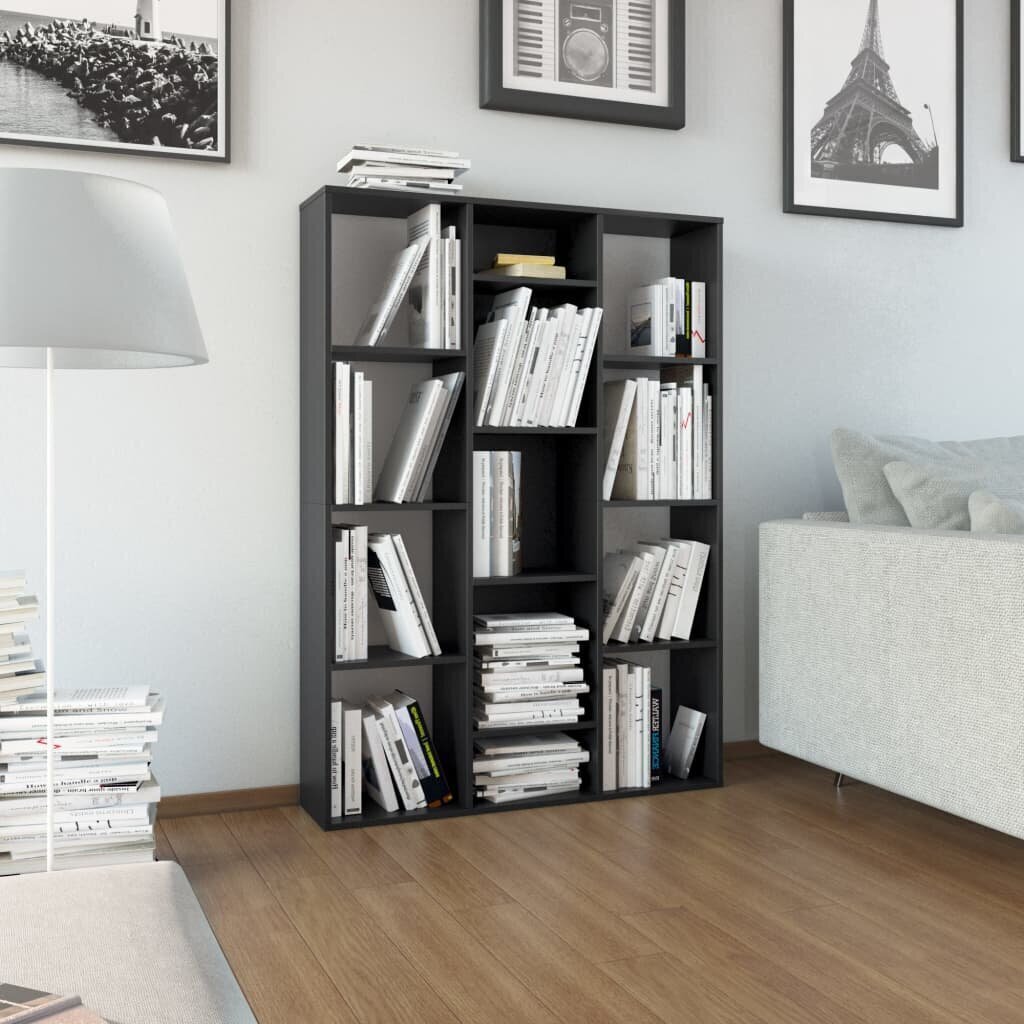 Kambario pertvara/knygų spintelė, 100x24x140 cm, juoda kaina ir informacija | Lentynos | pigu.lt