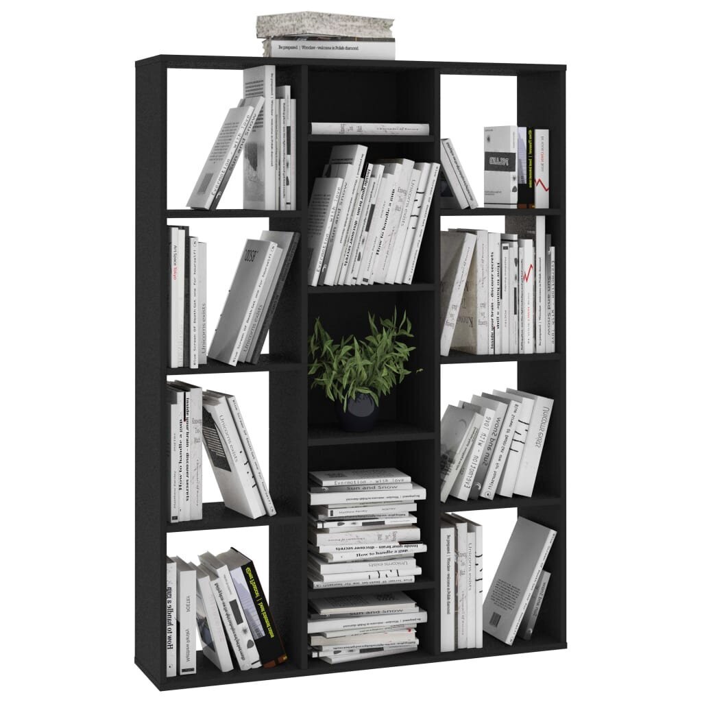 Kambario pertvara/knygų spintelė, 100x24x140 cm, juoda цена и информация | Lentynos | pigu.lt