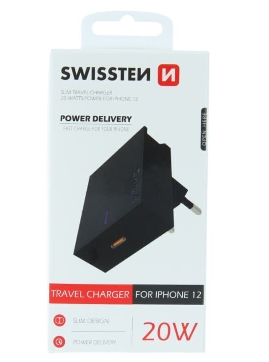 Swissten Premium SW-IPHONE12_20W-BK kaina ir informacija | Krovikliai telefonams | pigu.lt