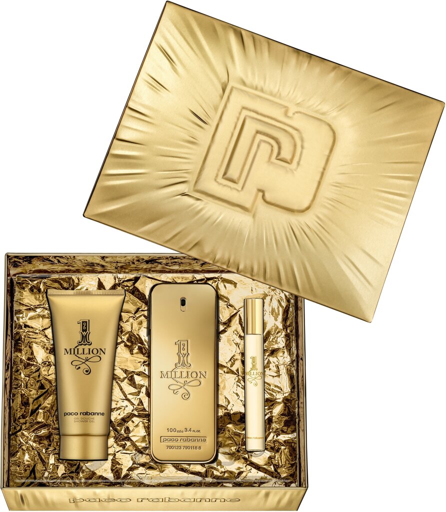 Rinkinys vyrams Paco Rabanne 1 Million: EDT vyrams 100 ml + dušo želė 100 ml kaina ir informacija | Kvepalai vyrams | pigu.lt